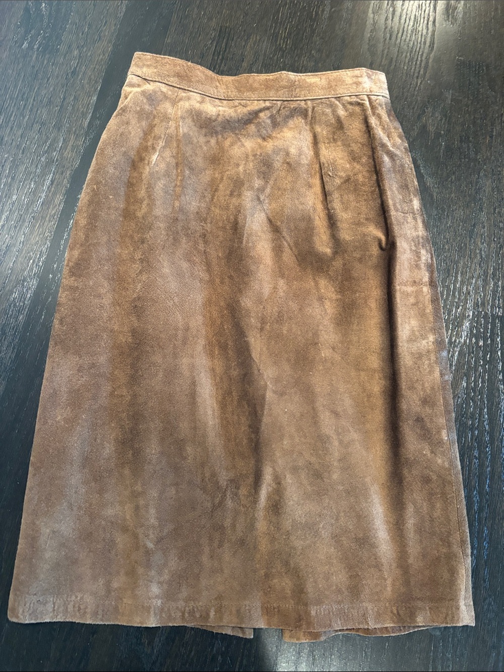 vintage genuine  Suede skirt. Georgetown leather. Chocolate brown size 5/6